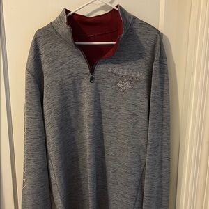 American Fighter Gray and Red Zip Up Sweater reversible